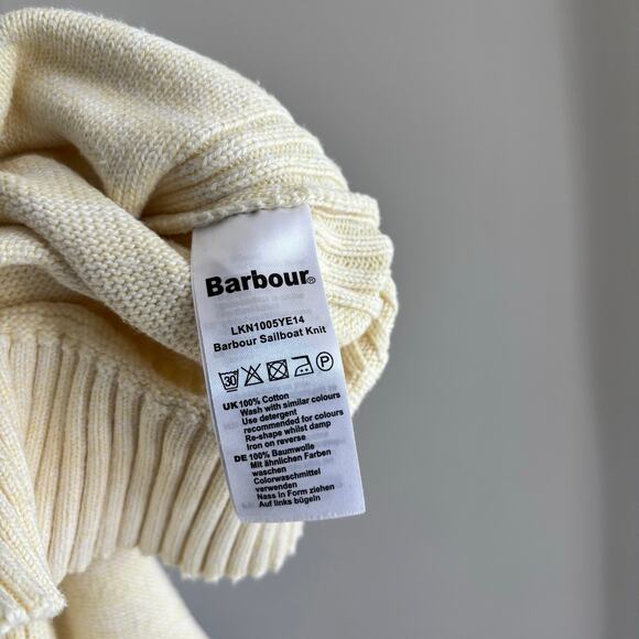 Barbour Sailboat Knit Yellow 100% Cotton Women's Size 10 US - Picture 7 of 7